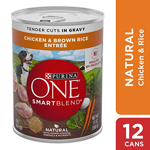 Product Cover Purina ONE Natural, High Protein Gravy Wet Dog Food, SmartBlend Tender Cuts Chicken & Brown Rice - (12) 13 oz. Cans