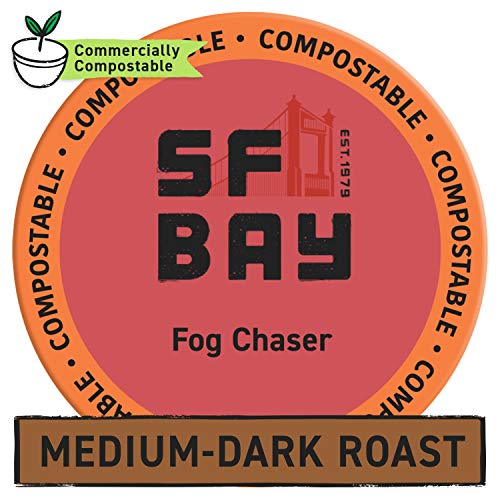Product Cover SF Bay Coffee Fog Chaser 36 Ct Medium Dark Roast Compostable Coffee Pods, K Cup Compatible including Keurig 2.0 (Packaging May Vary)