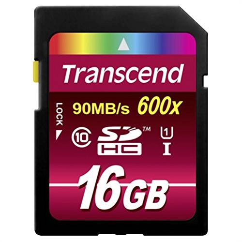 Product Cover Transcend 16GB SDHC Class 10 UHS-1 Flash Memory Card Up to 90MB/s (TS16GSDHC10U1)
