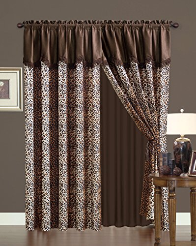 Product Cover KingLinen Leopard Micro Suede Curtain Set