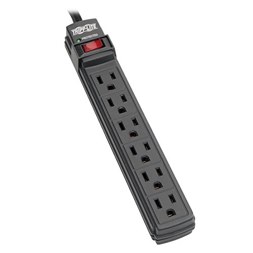 Product Cover Tripp Lite 6 Outlet Surge Protector Power Strip, 6ft Cord, Black, Lifetime  Warranty & $10,000 INSURANCE (TLP6B)