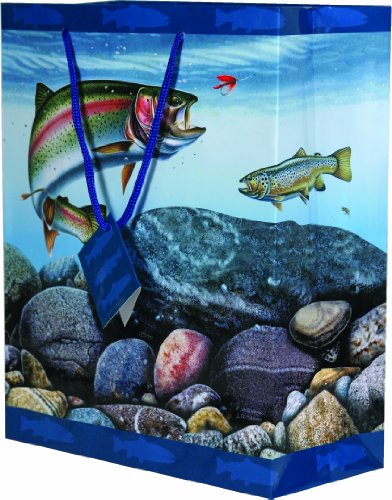 Product Cover River's Edge Trout Design Gift Bag, Medium/10x13x5-Inch