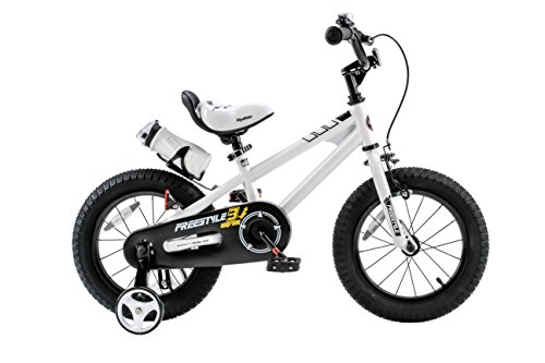 Product Cover Royalbaby RB12B-6W Freestyle Kids Bike, Boy's Bikes and Girl's Bikes with training wheels, Gifts for children, 12 inch wheels, White