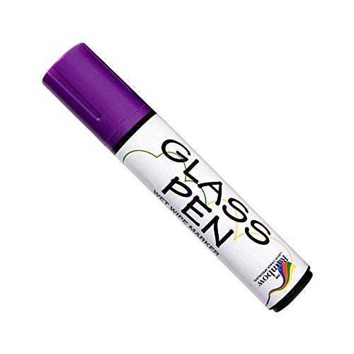 Product Cover Glass Pen Markers Large Purple Violet - Write on Windows, Mirrors, Signs, Storefronts. Non-Toxic, Remove with Damp Cloth