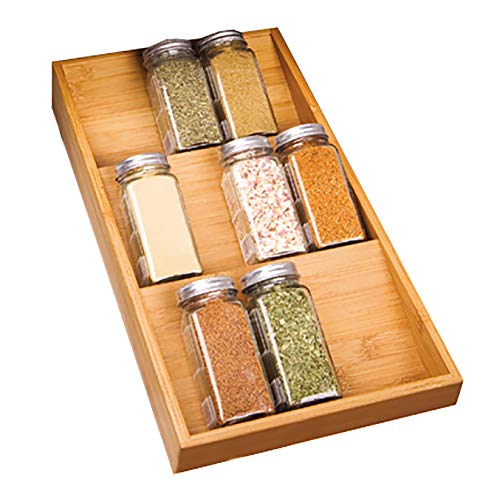 Product Cover Seville Classics 3-Tier Bamboo Spice Rack Cabinet Drawer Tray Organizer