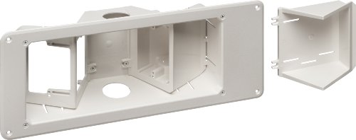 Product Cover Arlington Industries TVB713 3-Gang Angled TV Box Recessed Outlet Wall Plate Kit, White, 1-Pack