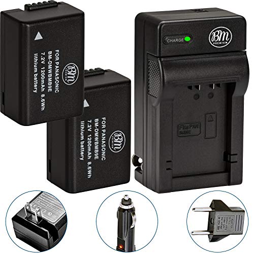 Product Cover 2 Pack of DMW-BMB9 Batteries and Battery Charger for Panasonic Lumix DC-FZ80, DMC-FZ40K, DMC-FZ45K, DMC-FZ47K, DMC-FZ48K, DMC-FZ60, DMC-FZ70, DMC-FZ100, DMC-FZ150 Digital Camera