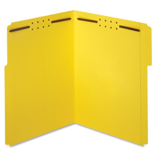 Product Cover Globe-Weis/Pendaflex Fastener Folders, 1/3 Cut, Reinforced Tab, 2 Fasteners, Letter Size, Yellow, 50 Folders Per Box (22940)