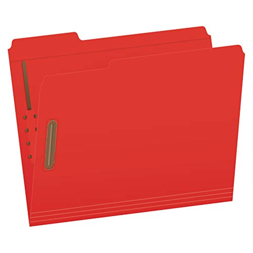 Product Cover Pendaflex Fastener Folders, 2 Fasteners, Letter Size, Red, 1/3 Cut Tabs in Left, Right, Center Positions, 50 per Box (22740)