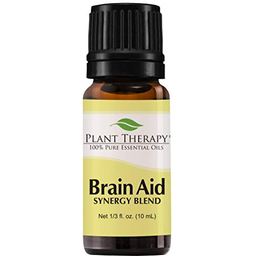 Product Cover Plant Therapy Essential Oils Brain Aid Synergy - Focus & Attention Blend 100% Pure, Undiluted, Natural Aromatherapy, Therapeutic Grade 10 mL (⅓ oz)