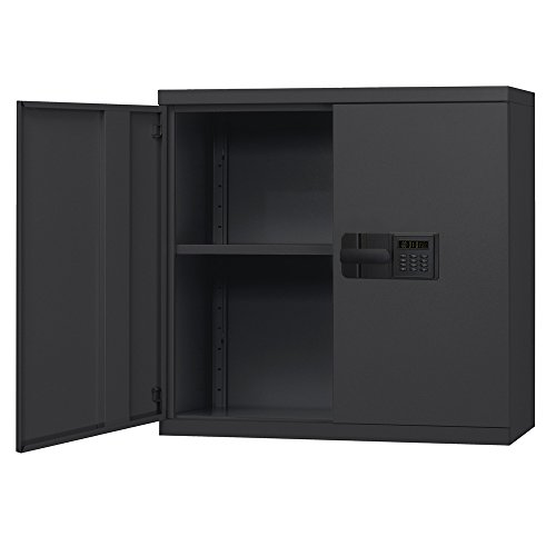 Product Cover Sandusky Lee KDEW3012-09 Black Steel Wall Cabinet, Keyless Electronic lock, 1 Adjustable Shelf, 30