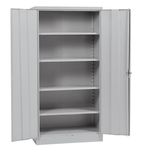 Product Cover Sandusky Lee RTA7000-05 Dove Gray Steel SnapIt Storage Cabinet, 4 Adjustable Shelves, 72