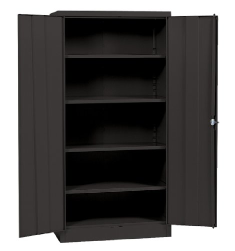 Product Cover Sandusky Lee Black Steel SnapIt Storage Cabinet, 4 Adjustable Shelves, 72