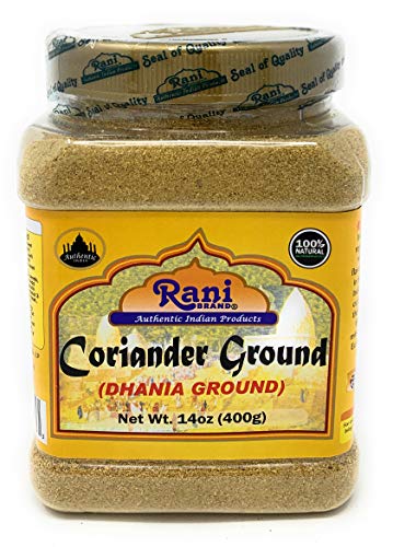 Product Cover Rani Coriander Ground Powder (Indian Dhania) Spice 14oz (400g) PET Jar ~ All Natural, Salt-Free | Vegan | No Colors | Gluten Free Ingredients | NON-GMO | Indian Origin
