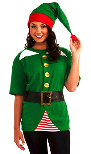 Product Cover Forum Novelties Unisex Adult Jolly Elf Costume Kit, Green/Red, One Size