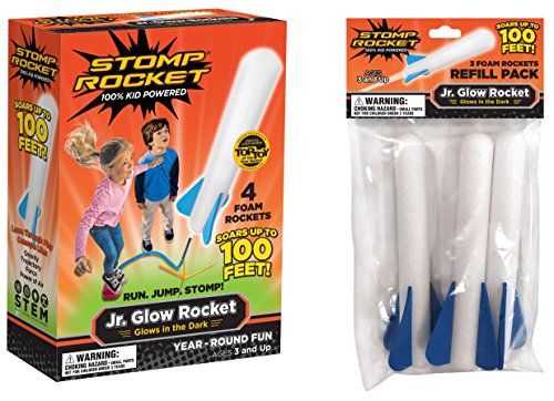 Product Cover Stomp Rocket Jr. Glow Rocket and Rocket Refill Pack, 7 Rockets and Toy Rocket Launcher - Outdoor Rocket Toy Gift for Boys and Girls Ages 3 Years and Up