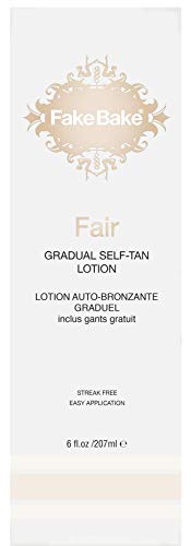Product Cover Fake Bake Fair Gradual Self-Tanning Lotion|Long-Lasting, Sunless Natural Glow For Fair Complexions | Includes Gloves For Easy Application | 6 oz
