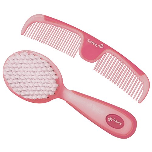 Product Cover Safety 1st Easy Grip Brush and Comb, Raspberry