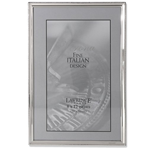 Product Cover Lawrence Frames Polished Silver Plate 8 by 12-Inch Picture Frame, Bead Border Design