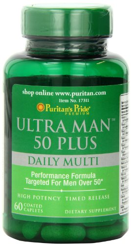 Product Cover Puritan's Pride High Potency Ultra Man 50 Plus Coated Caplets, 60 Count