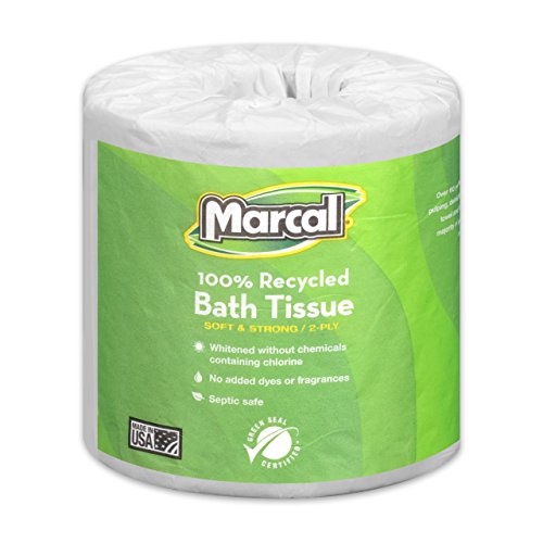 Product Cover Marcal Toilet Paper 100% Recycled - 2 Ply White Bath Tissue, 336 Sheets Per Roll - 48 Rolls per Case Green Seal Certified Toilet Paper 06079