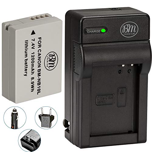 Product Cover BM Premium NB-10L Battery and Charger Kit for Canon PowerShot SX40 SX50 HS SX60 HS G15 G16 G1 X Digital Camera