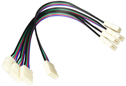 Product Cover 10mm (5050) Solderless LED Light Strip Connector Extension, Multi Color RGB - 6 Inch (4 Pack) Strip to Strip Any Angle Connector - for LED Strip Light & Tape Light in Kitchens, Cabinets, Shelving & More
