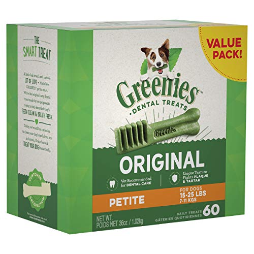 Product Cover Greenies Original Petite Natural Dental Dog Treats, 36 oz. Pack (60 Treats)