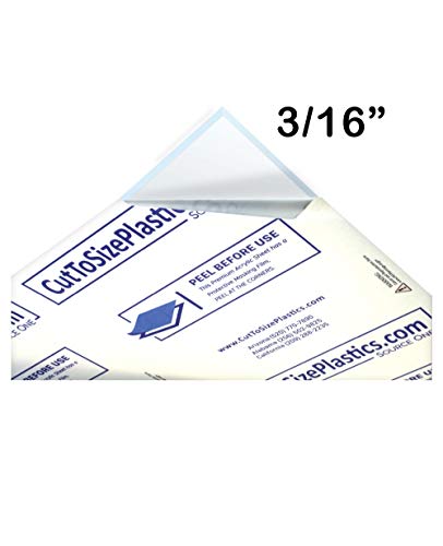 Product Cover Source One Premium 3/16 Clear Acrylic PlexiGlass Sheet 12 x 12 Inches (S1-12x12-.187)