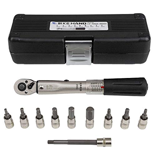 Product Cover BIKEHAND Bicycle Bike 1/4 Inch Driver - Torque Wrench Allen Key Tools Socket Set Kit 2-24Nm - Small Adjustable