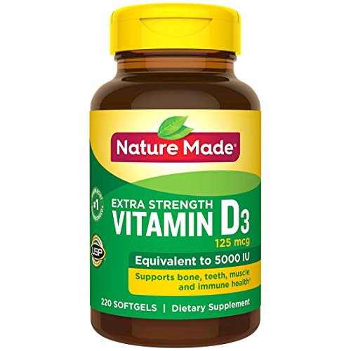 Product Cover Nature Made Vitamin D-3 5000IU 220 Count Softgels