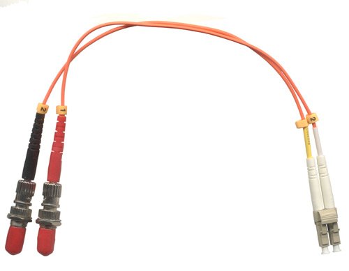 Product Cover 1ft Fiber Optic Adapter Cable LC (Male) to ST (Female) Multimode 62.5/125 Duplex