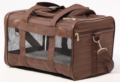 Product Cover Sherpa Travel Original Deluxe Airline Approved Pet Carrier, Medium, Brown (Frustration Free Packaging)