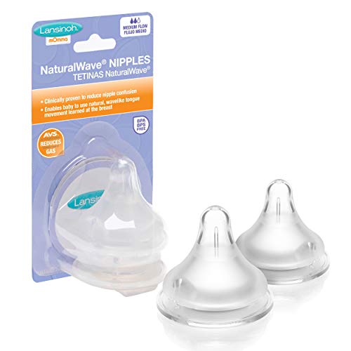 Product Cover Lansinoh NaturalWave Bottle Nipples, Medium Flow, 2 count