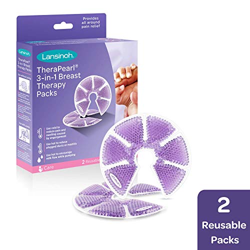 Product Cover Lansinoh TheraPearl 3-in-1 Hot or Cold Breast Therapy Pack with Cover, 2 Count
