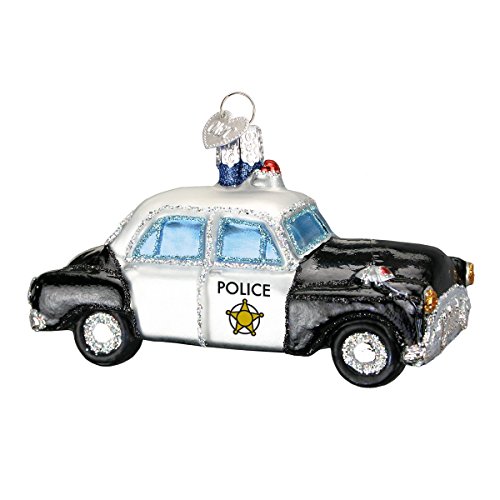 Product Cover Old World Christmas Ornaments: Police Officer Gifts Glass Blown Ornaments for Christmas Tree, Police Car