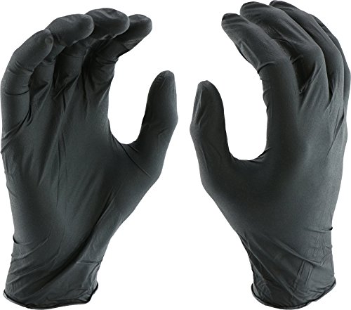 Product Cover West Chester 2920 Industrial Grade Nitrile Disposable Gloves, 5 mil, Powder Free: Black, Small, Box of 100