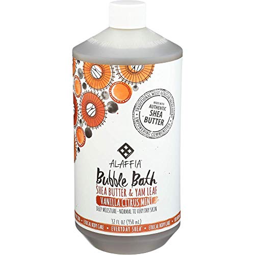 Product Cover ALAFFIA EVERYDAY SHEA BUBBLE BATH - For All Skin Types, Soothing Support for Deep Relaxation and Soft Moisturized Skin with Shea Butter and Yam Leaf, Fair Trade, VANILLA CITRUS MINT, 32 Ounces