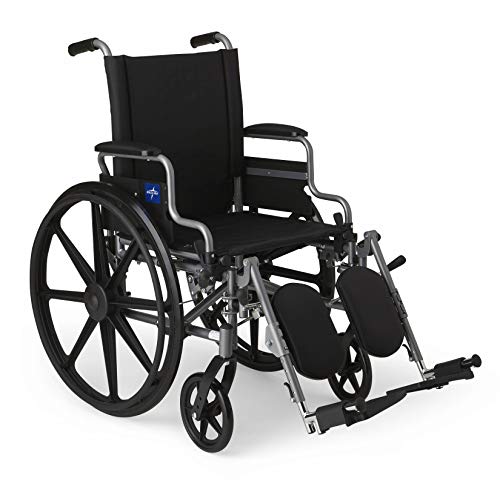 Product Cover Medline Lightweight & User-Friendly Wheelchair With Flip-Back, Desk-Length Arms & Elevating Leg Rests for Extra Comfort, Gray, 18