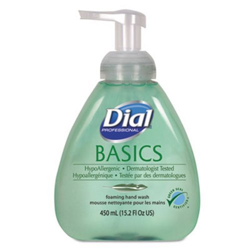 Product Cover Dial 1437344 Basics Hypoallergenic Foaming Hand Soap with Tabletop Manual Pump, 15.2oz Bottle (Pack of 4)