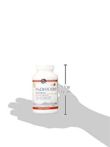 Product Cover Nordic Naturals ProDHA 1000 - Fish Oil, 410 EPA mg, 960 DHA mg, Targeted Intensive Support for Neurological Health, Mood, Memory, and Healthy Vision*, Strawberry, 120 Soft Gels