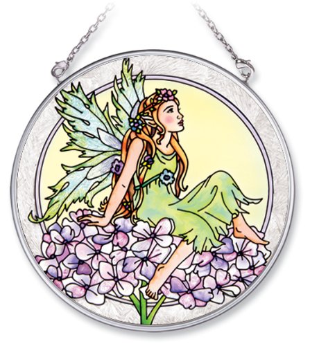 Product Cover Amia Handpainted Glass Hydrangea Fairy Suncatcher, 4-1/2-Inch (5832)