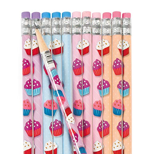 Product Cover Fun Express Cupcake Pencils for Birthday - Stationery - Pencils - Pencils - Printed - Birthday - 24 Pieces