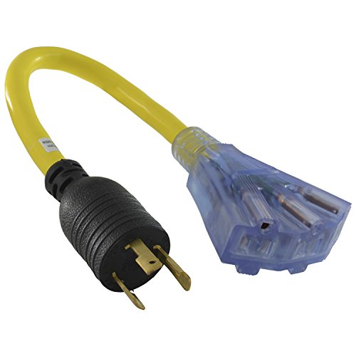 Product Cover Conntek 1.5-Feet 30-Amp Tri-Outlet Cord, 30-Amp Locking L5-30P Plug to Tri-Female (5-15R)