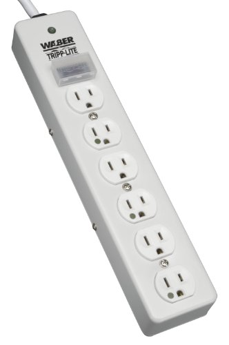 Product Cover TRIPP LITE SPS606HGRA Surge Protector Strip Medical RT Angle Plug 6 Outlet 6-Feet Cord