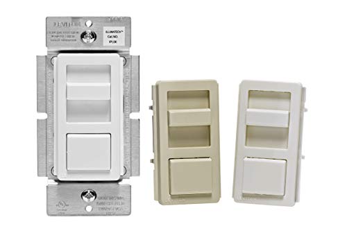 Product Cover Leviton IPL06-10Z IllumaTech Slide Dimmer for 150-Watt Dimmable LED, 600-Watt Incandescent/Halogen, White w/ Color Change Kits Included