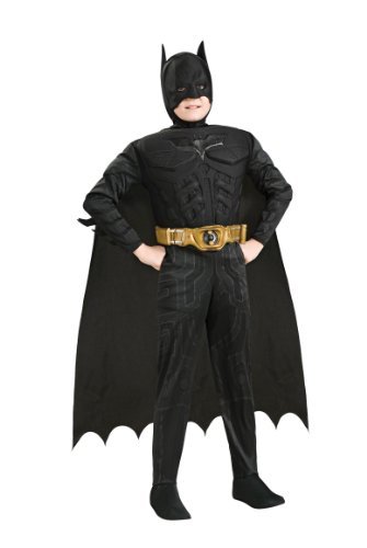 Product Cover Rubie's Batman: The Dark Knight Trilogy Child's Deluxe Muscle Chest Batman Costume, Large