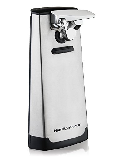 Product Cover Hamilton Beach Electric Automatic Can Opener with Knife Sharpener, Easy-Clean Detachable Cutting Lever, Cord Storage, Brushed Stainless Steel (76700)