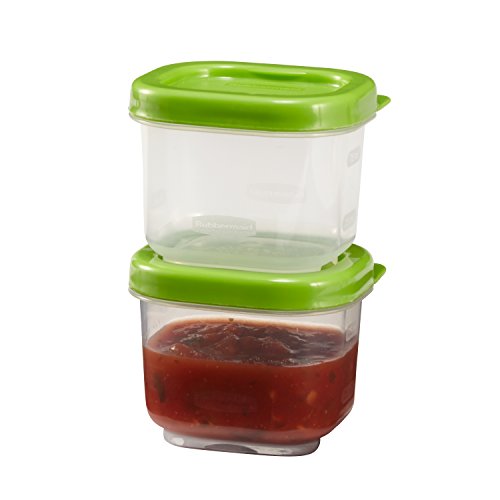 Product Cover Rubbermaid Lunch Blox Sauce Containers, 3 Ounce, Green, Pack of 2 1806175