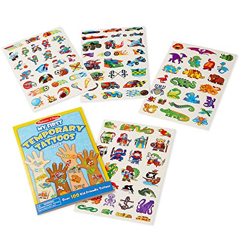 Product Cover Melissa & Doug My First Temporary Tattoos: Adventure, Creatures, Sports, and More (100+ Kid-Friendly Tattoos, Great Gift for Girls and Boys - Best for 3, 4, 5, 6, and 7 Year Olds)